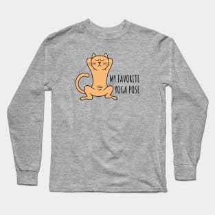 Sleeping Cat Yoga Pose Long Sleeve T-Shirt